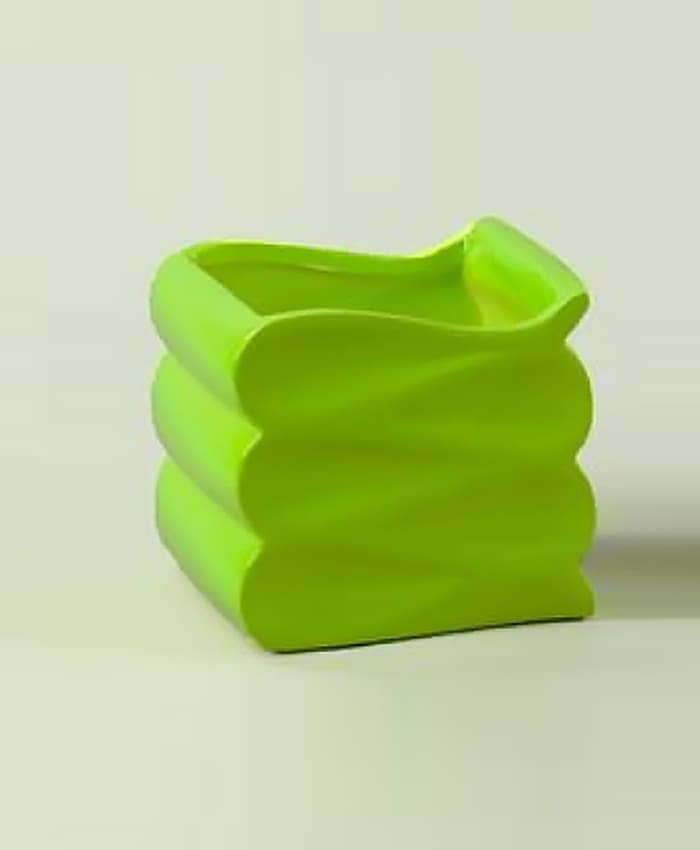 Immagine e commerce Cubo in ceramica per Orchidea decorazione onda-Verde