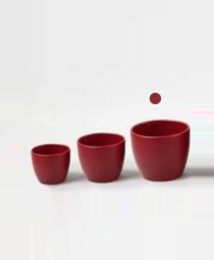 Immagine e commerce Porta vaso bombato in ceramica per piante diametro 14 cm-Bordò Opaco