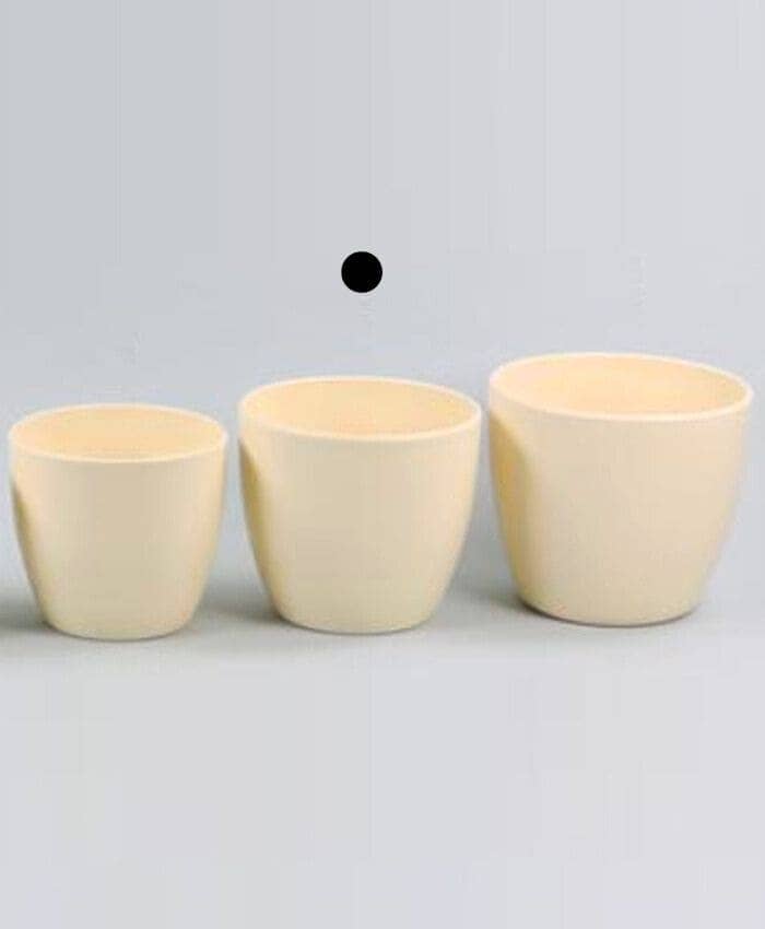 Immagine e commerce Porta vaso bombato in ceramica per piante diametro 24 cm-Avorio Opaco