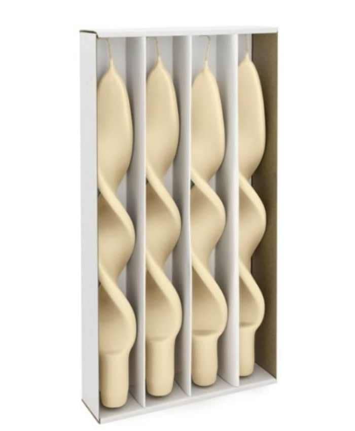 Immagine e commerce Candela Artistica Torciglione alta 27cm Confezione 4pz - Avorio