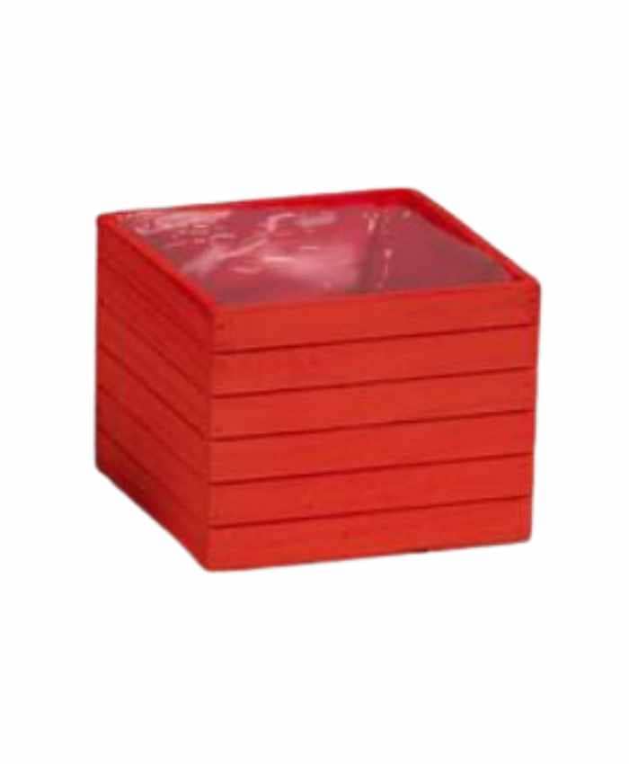 Immagine-e-commerce-Cassetta quadrata in legno rosso per piante vaso diametro cm 16
