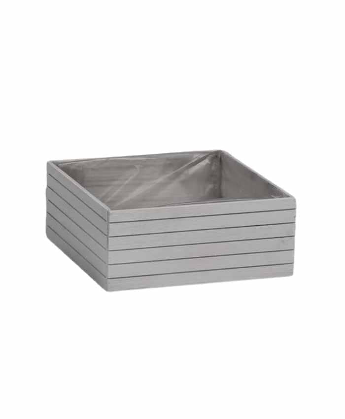 Immagine-e-commerce-Cassetta grigia quadrata in legno bassa 22X22 H 9 CM