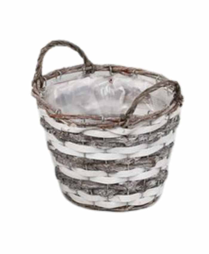 Immagine e commerce Porta vaso tondo con manici in vimini per piante vaso 16 cm