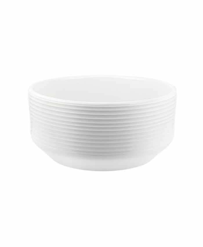 Immagine e commerce Ciotola in ceramica Tonda con decoro righe diametro 23 cm Bianca