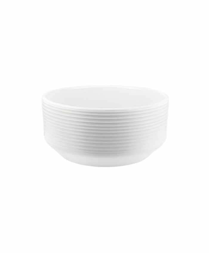 Immagine e commerce Ciotola in ceramica Tonda con decoro righe diametro 16 cm Bianca