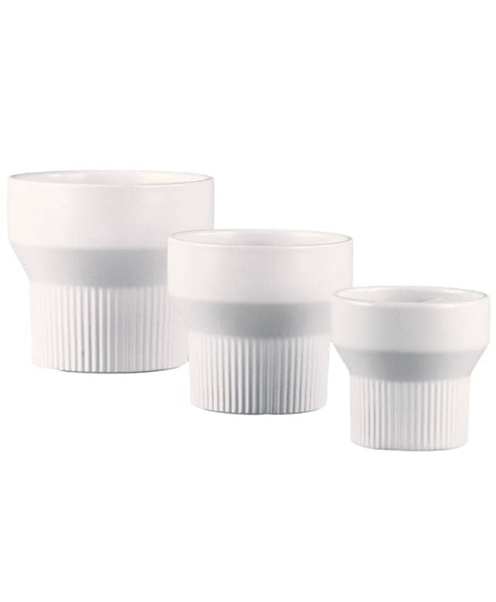 Immagine e commerce Serie 3 porta vasi design ceramica bianca torriformi cm 13-16-20
