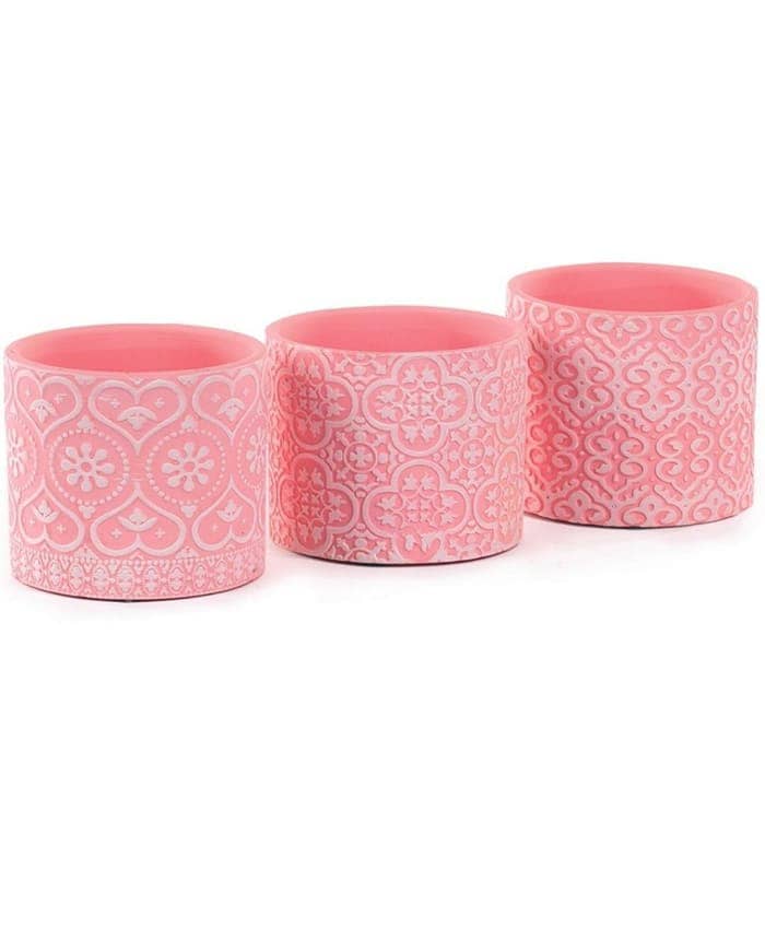 Immagine e commerce Vasi per orchidee terracotta rosa bianca decori esotici cm 13 h12