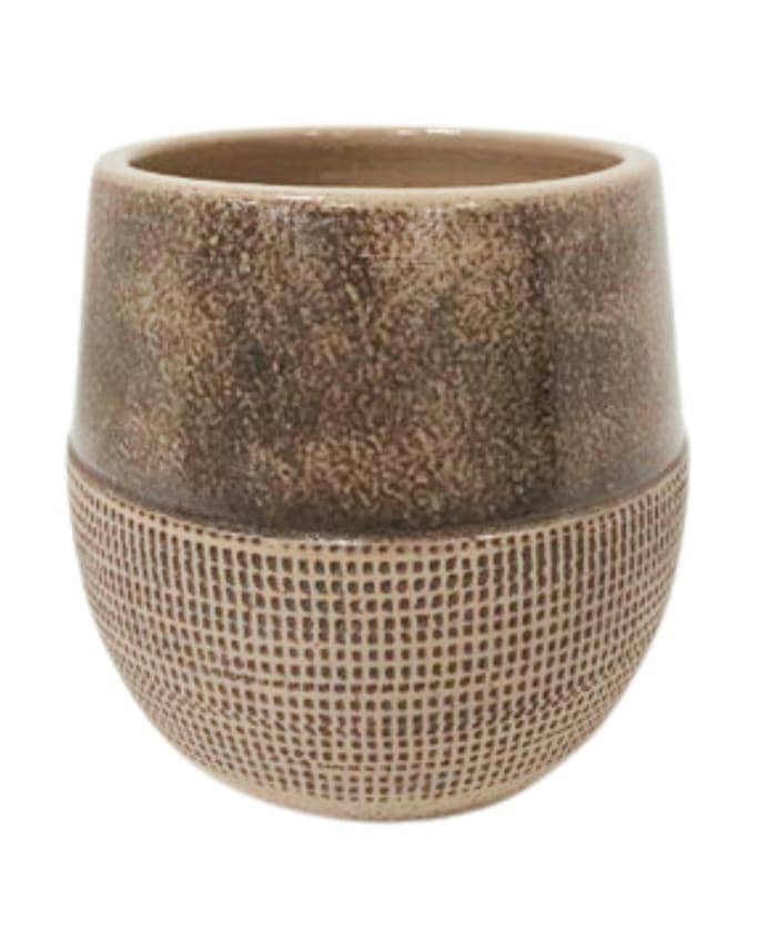 Immagine e commerce Vaso cermica grigio profilo ovale liscio zigrinato cm 24 h22