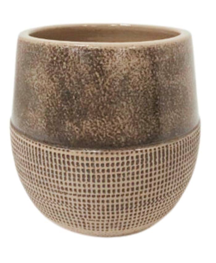 Immagine e commerce Vaso cermica grigio profilo ovale liscio zigrinato cm 29 h26