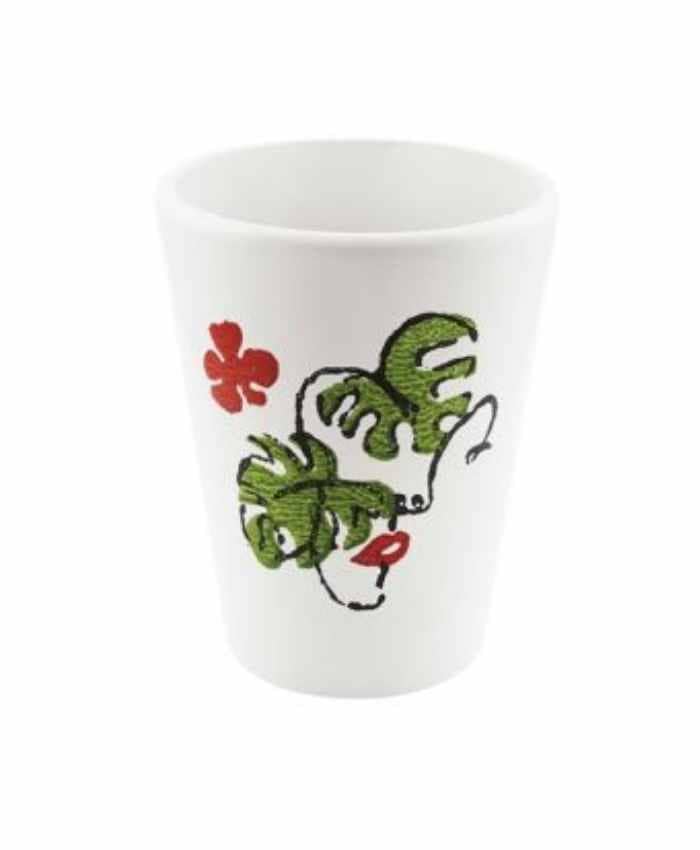 Immagine e commerce Caspò in ceramica bianca con disegno Donna diametro 10 cm