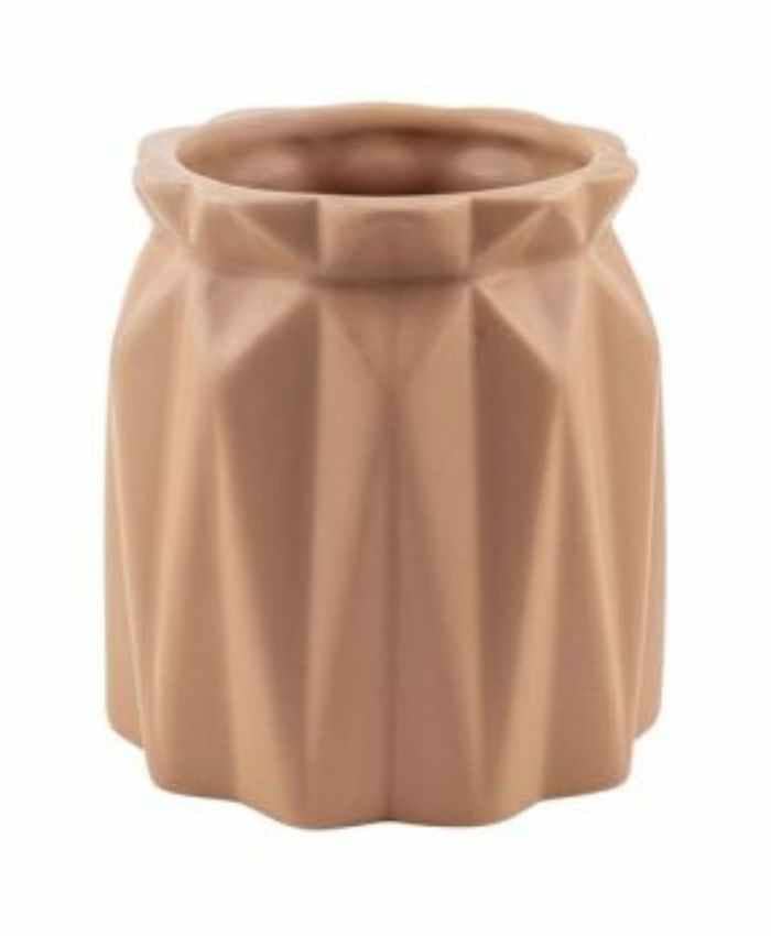 Immagine e commerce Porta Vaso in ceramica decoro geometrico diametro 15 alto 15 cm-Cipria
