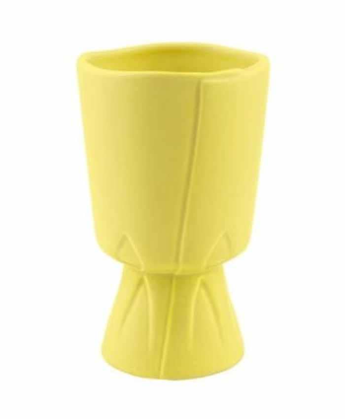 Immagine e commerce Coppa ceramica forma sotto mazzo Fiori diametro 13 alta 21 cm-Giallo