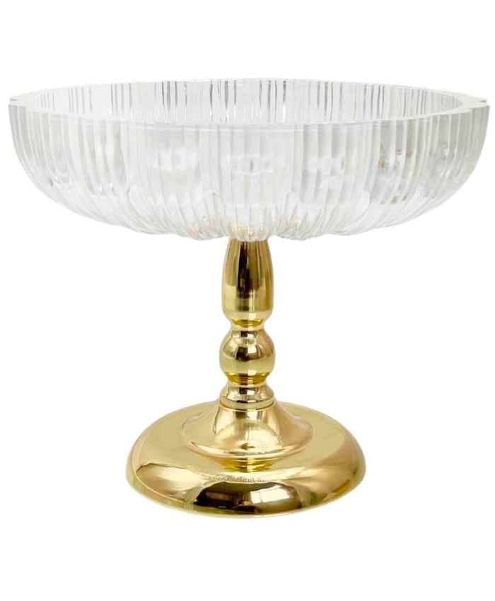 Immagine e commerce Alzata Vetro e metallo oro larga diametro 30 alta 25 cm