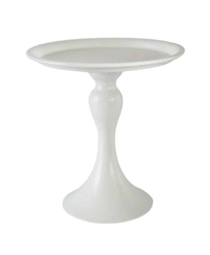 Immagine e commerce Alzata in metallo Bianca con gambo svasato alta 18 diametro 18 cm
