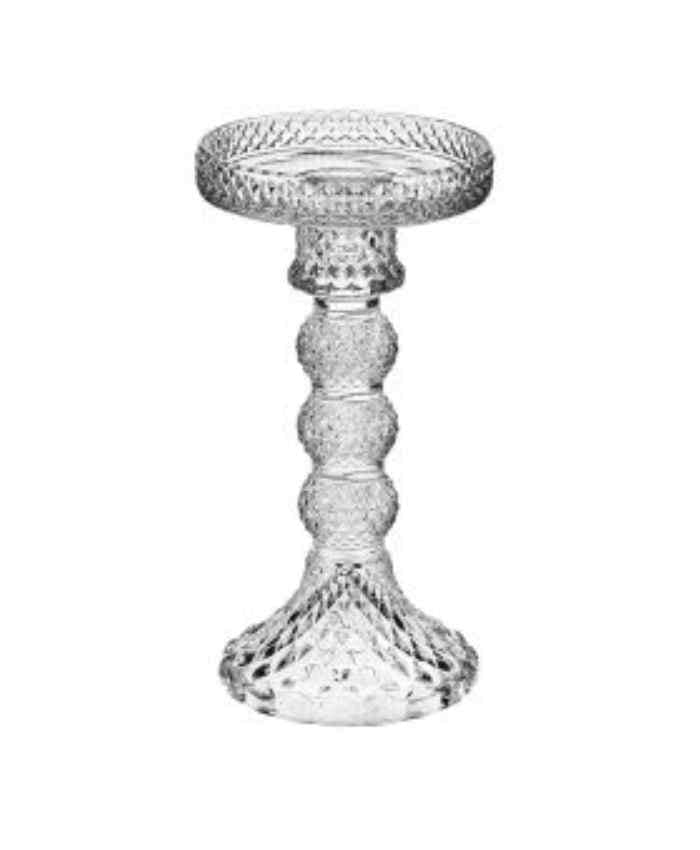 Immagine e commerce Portacandela in vetro effetto diamantato diametro 8 alto 18