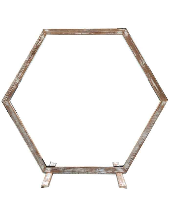 Immagine e commerce Arco in legno naturale Esagonale effetto sbiancato 200x60 h210 cm