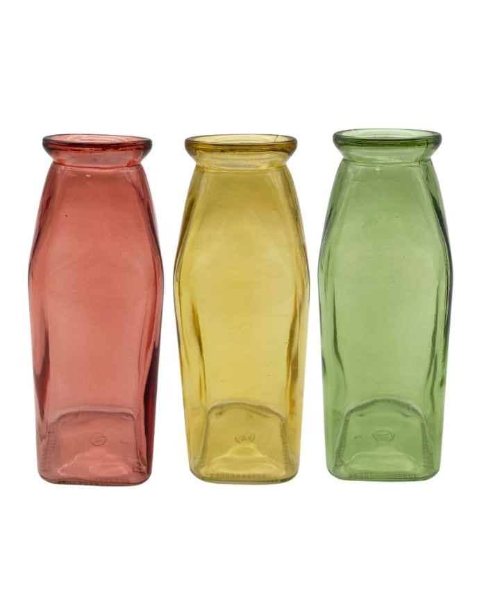 Immagine e commerce Vaso monofiore Bottiglia quadrata per allestimenti 5x5 alta 15 cm - 3Mix Color