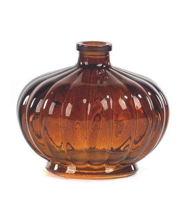 Immagine e commerce Vaso vetro monofiore bottiglietta bombata diametro 10 alta 8 cm - Ambra Scuro