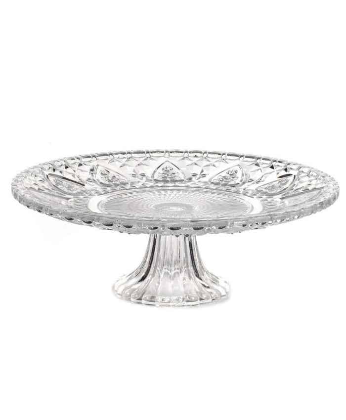 Immagine e commerce Alzatina di Vetro con decori diametro 30 alta 13 cm - Trasparente