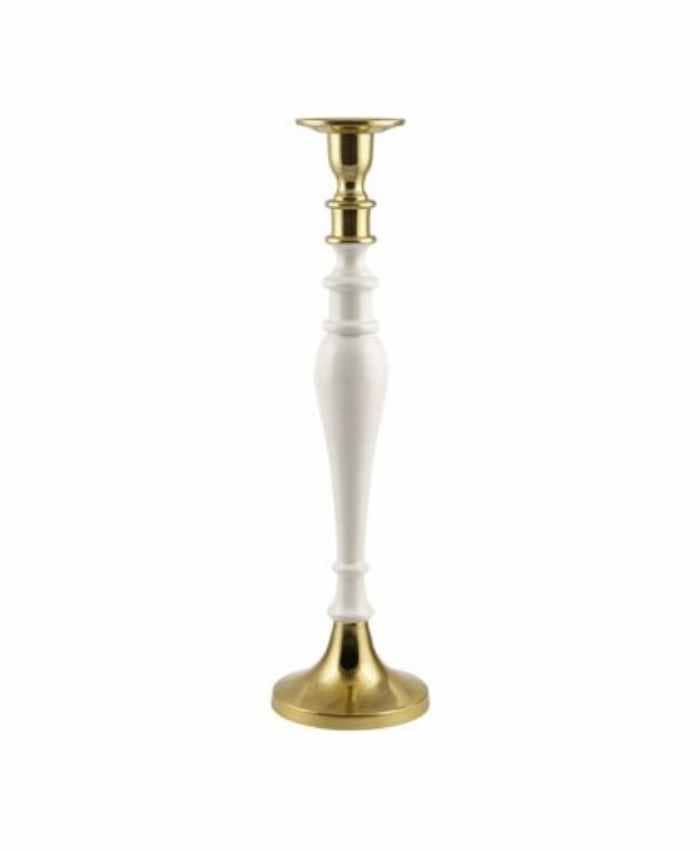 Immagine e commerce Portacandela in alluminio Avorio e oro diametro 13 alto 47 cm