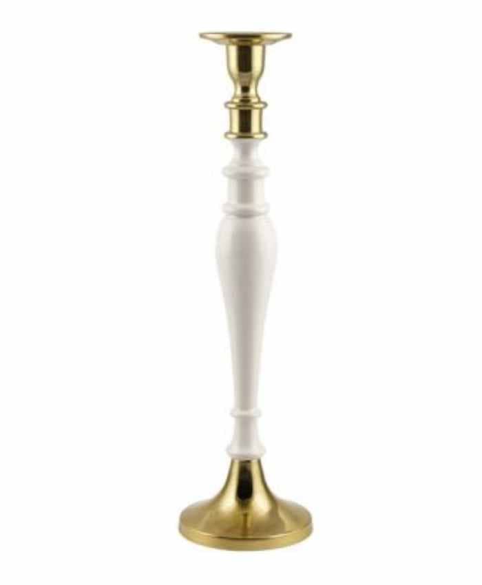 Immagine e commerce Portacandela in alluminio Avorio e oro diametro 17 alto 60 cm