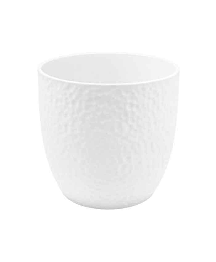 Immagine e commerce Porta vaso da interno in ceramica lavorata per piante vaso 18 cm Bianco