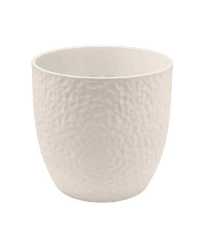 Immagine e commerce Porta vaso da interno in ceramica lavorata per piante vaso 19 cm Avorio