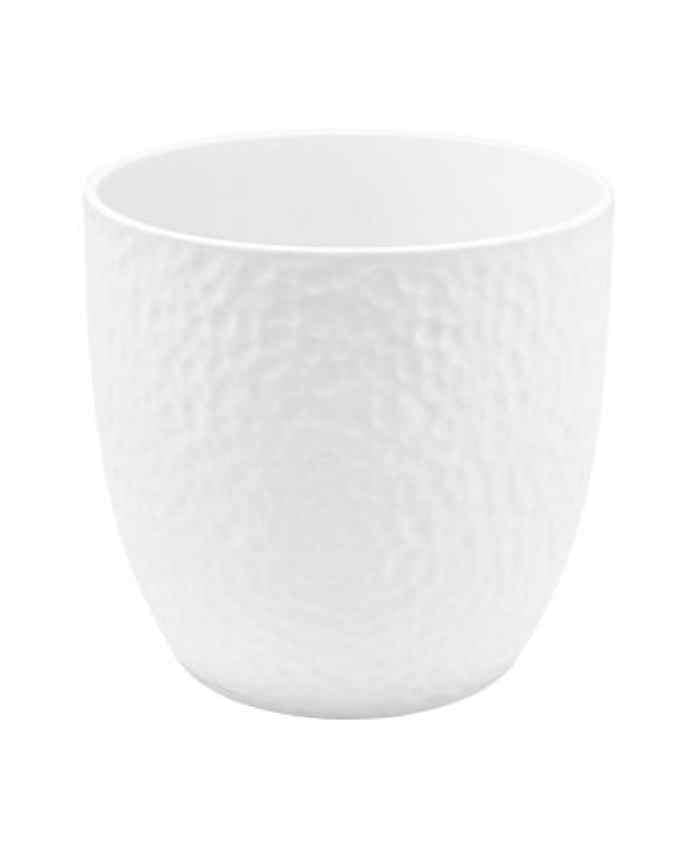 Immagine e commerce Porta vaso da interno in ceramica lavorata per piante vaso 19 cm Bianco