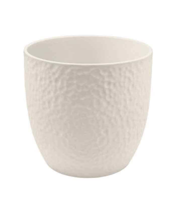 Immagine e commerce Porta vaso da interno in ceramica lavorata per piante vaso 22 cm Avorio