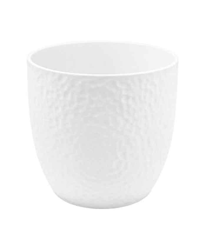 Immagine e commerce Porta vaso da interno in ceramica lavorata per piante vaso 22 cm Bianco