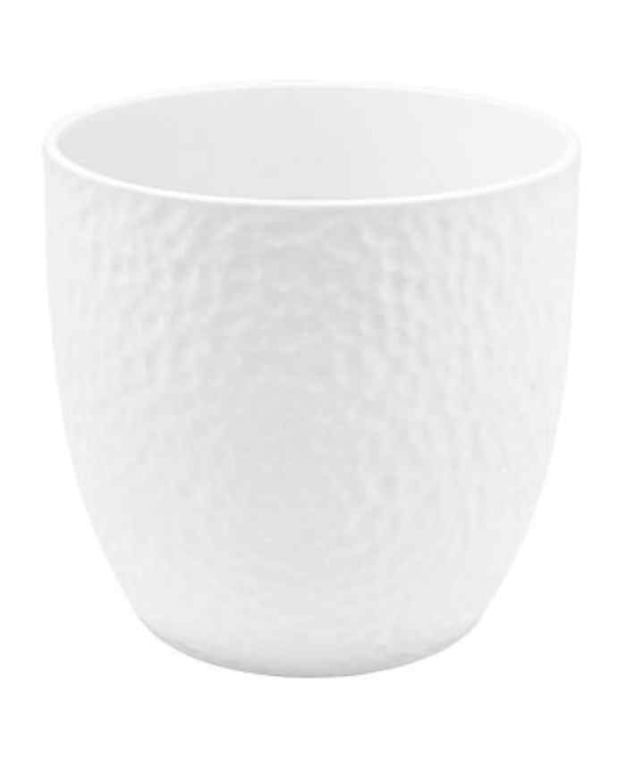 Immagine e commerce Porta vaso da interno in ceramica lavorata per piante vaso 26 cm Bianco