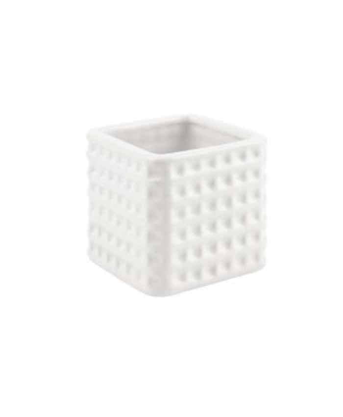 Immagine e commerce Portavaso Cubo sagomato puntinato Bianco misure in cm 10x10 h10