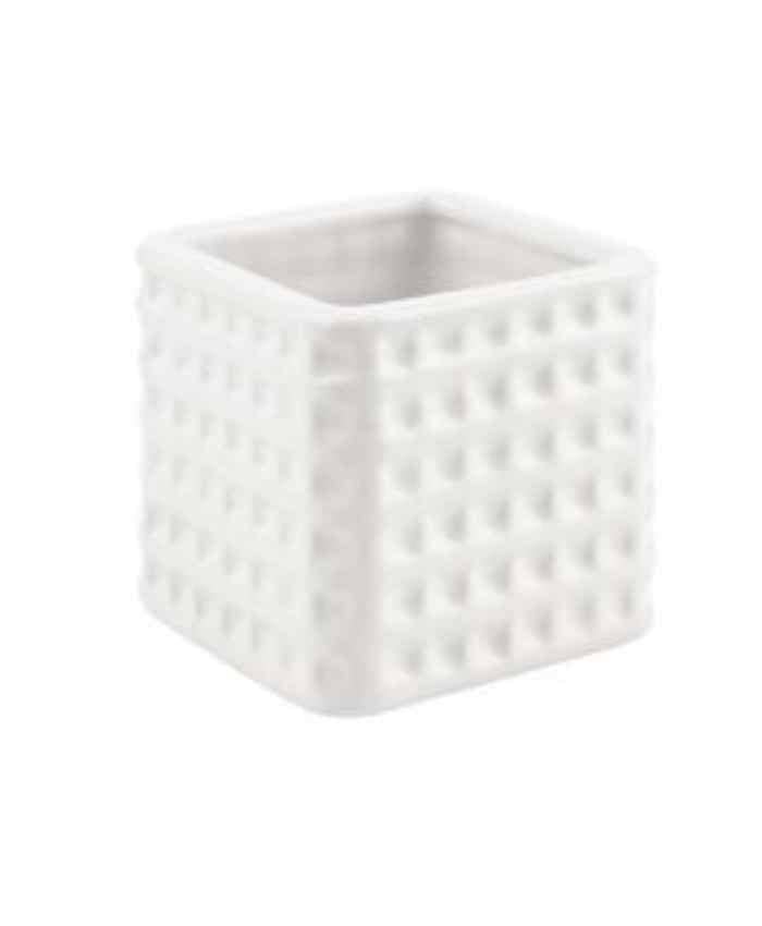 Immagine e commerce Portavaso Cubo sagomato puntinato Bianco misure in cm 12x12 h12