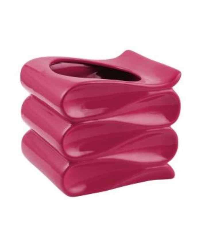 Immagine e commerce Portavaso per Orchidea cubo ondulato in ceramica smaltata Fucsia