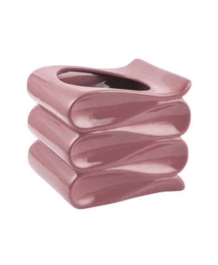 Immagine e commerce Portavaso per Orchidea cubo ondulato in ceramica smaltata Rosa