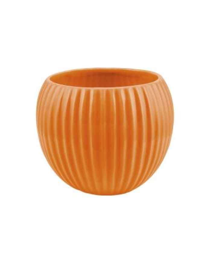 Immagine e commerce Sfera ceramica per orchidee decoro righe verticali cm 16 h13 colore arancio