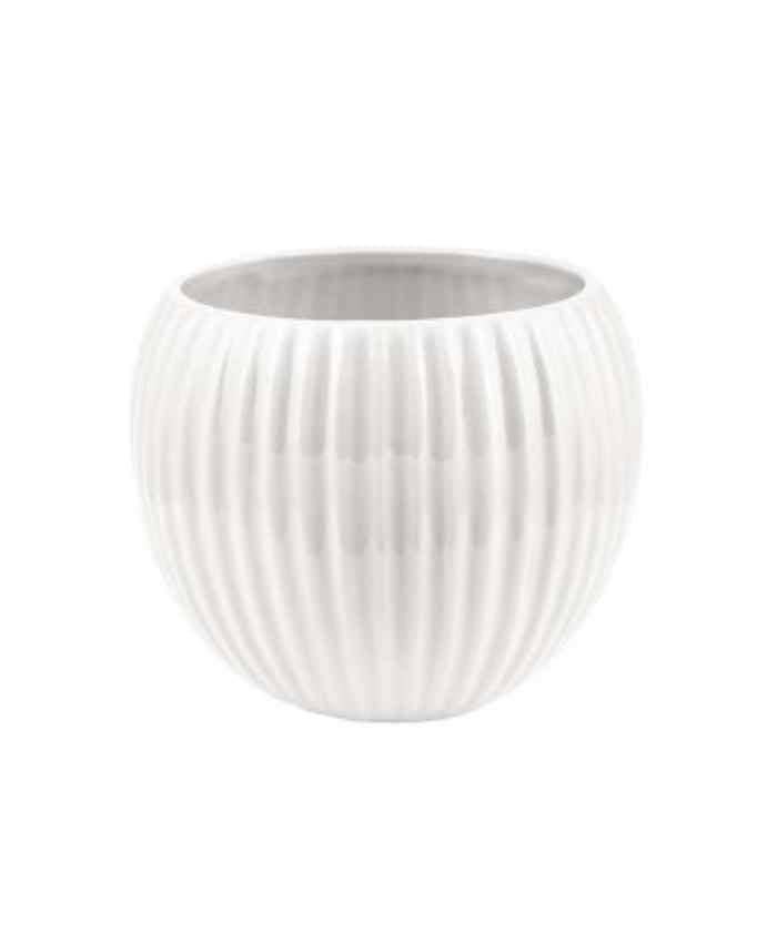 Immagine e commerce Sfera ceramica per orchidee decoro righe verticali cm 16 h13 colore bianco