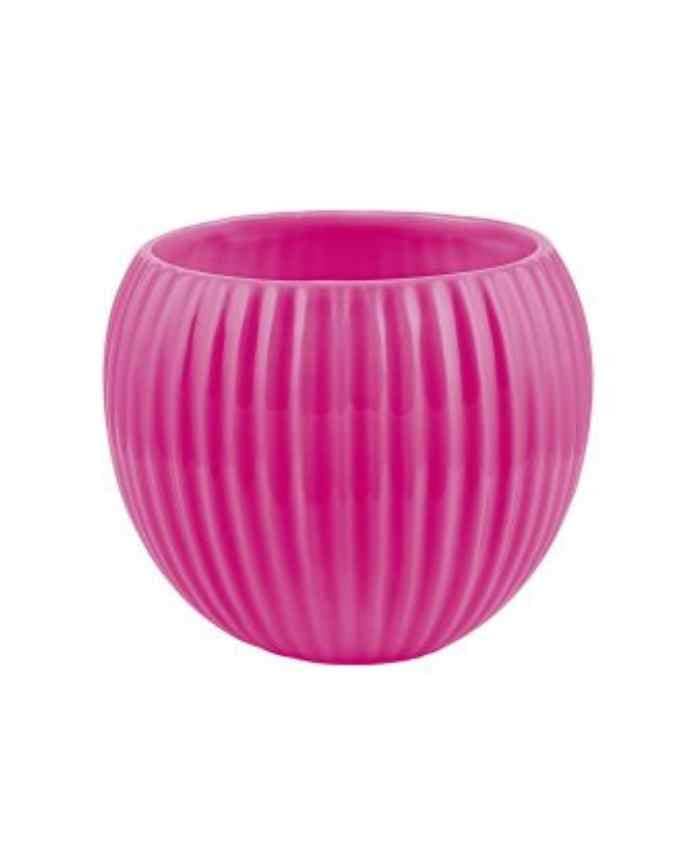 Immagine e commerce Sfera ceramica per orchidee decoro righe verticali cm 16 h13 colore fucsia