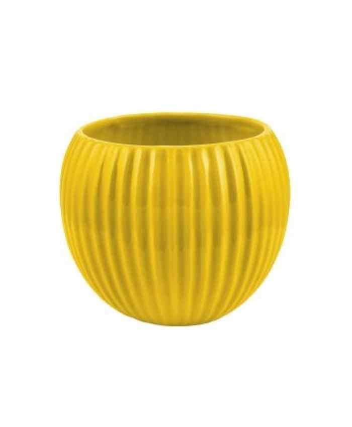 Immagine e commerce Sfera ceramica per orchidee decoro righe verticali cm 16 h13 colore giallo