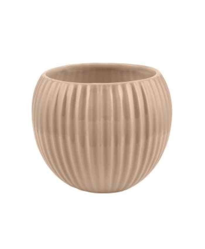 Immagine e commerce Sfera ceramica per orchidee decoro righe verticali cm 16 h13 colore tortora