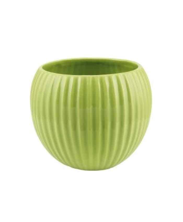 Immagine e commerce Sfera ceramica per orchidee decoro righe verticali cm 16 h13 colore verde mela