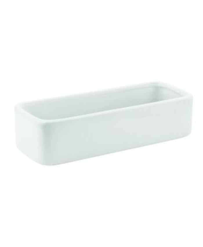 Immagine e commerce Fioriera rettangolare ceramica bianca angoli arrotondati cm 22x8 h55