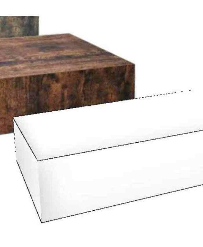 Immagine e commerce Alzata rettangolare bassa in mdf bianco cm 70x40 h20