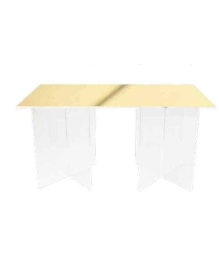 Immagine e commerce Alzata rettangolare componibile in plexiglas specchio oro 5 mm di spessore cm 70x35 h70