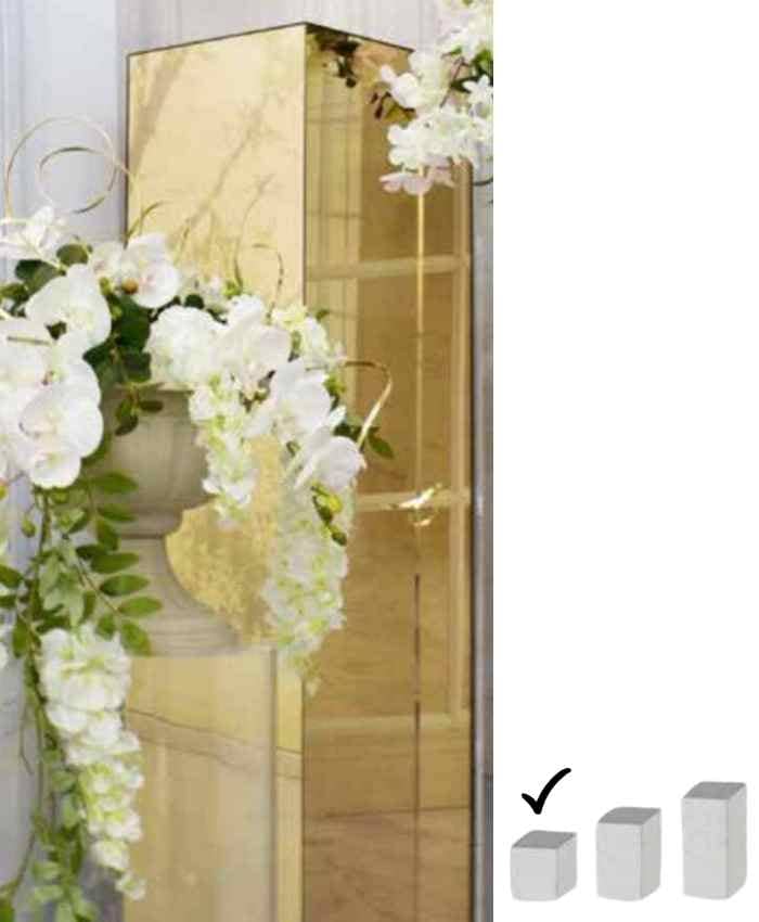Immagine e commerce Colonna quadra in plexiglass specchio oro cm 20x20 h20