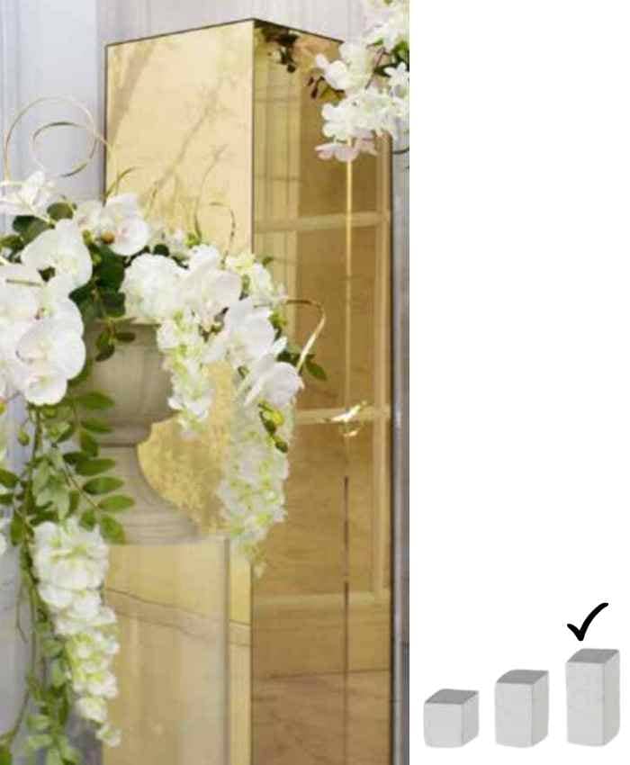 Immagine e commerce Colonna quadra in plexiglass specchio oro cm 20x20 h60