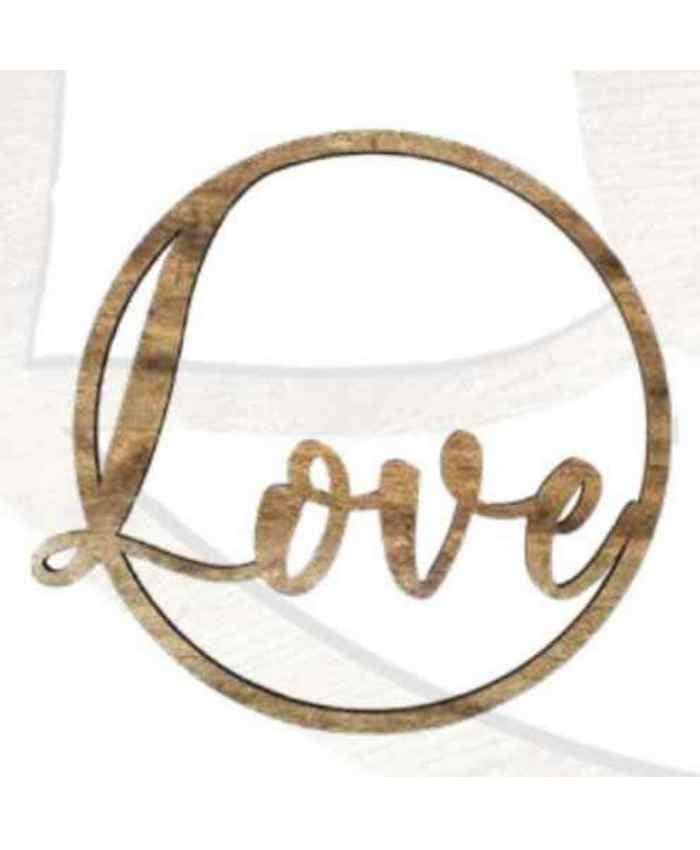 Immagine e commerce Cerchio in legno chiaro con scritta LOVE cm 59x55 h1