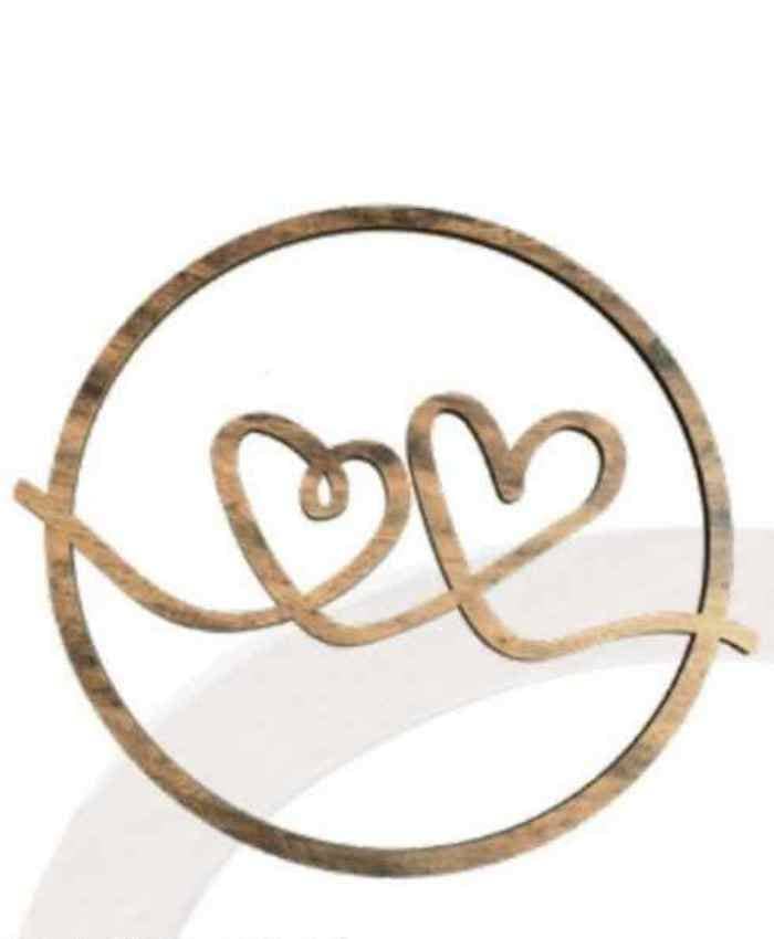 Immagine e commerce Cerchio in legno chiaro con DOPPIO CUORE cm 61x55 h1