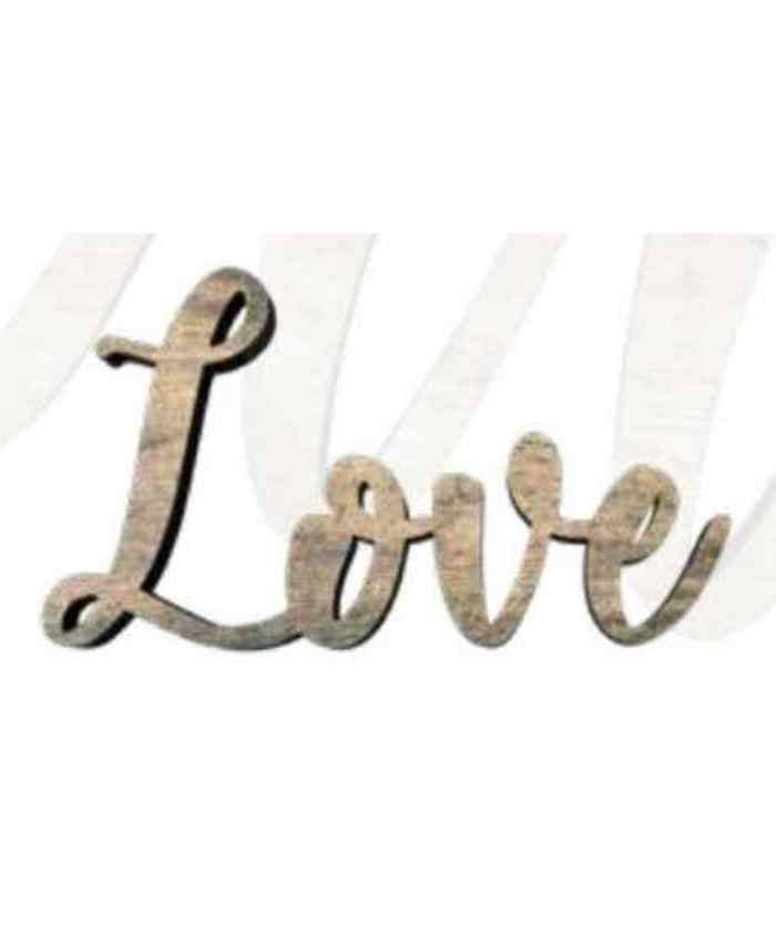 Immagine e commerce Maxi scritta LOVE in legno chiaro cm 42x1 h44