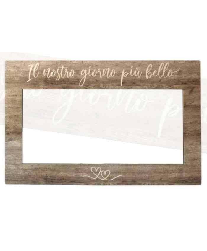 Immagine e commerce Cornice Photo Boothper foto wedding in legno chiaro cm 60x90 h1